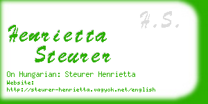 henrietta steurer business card